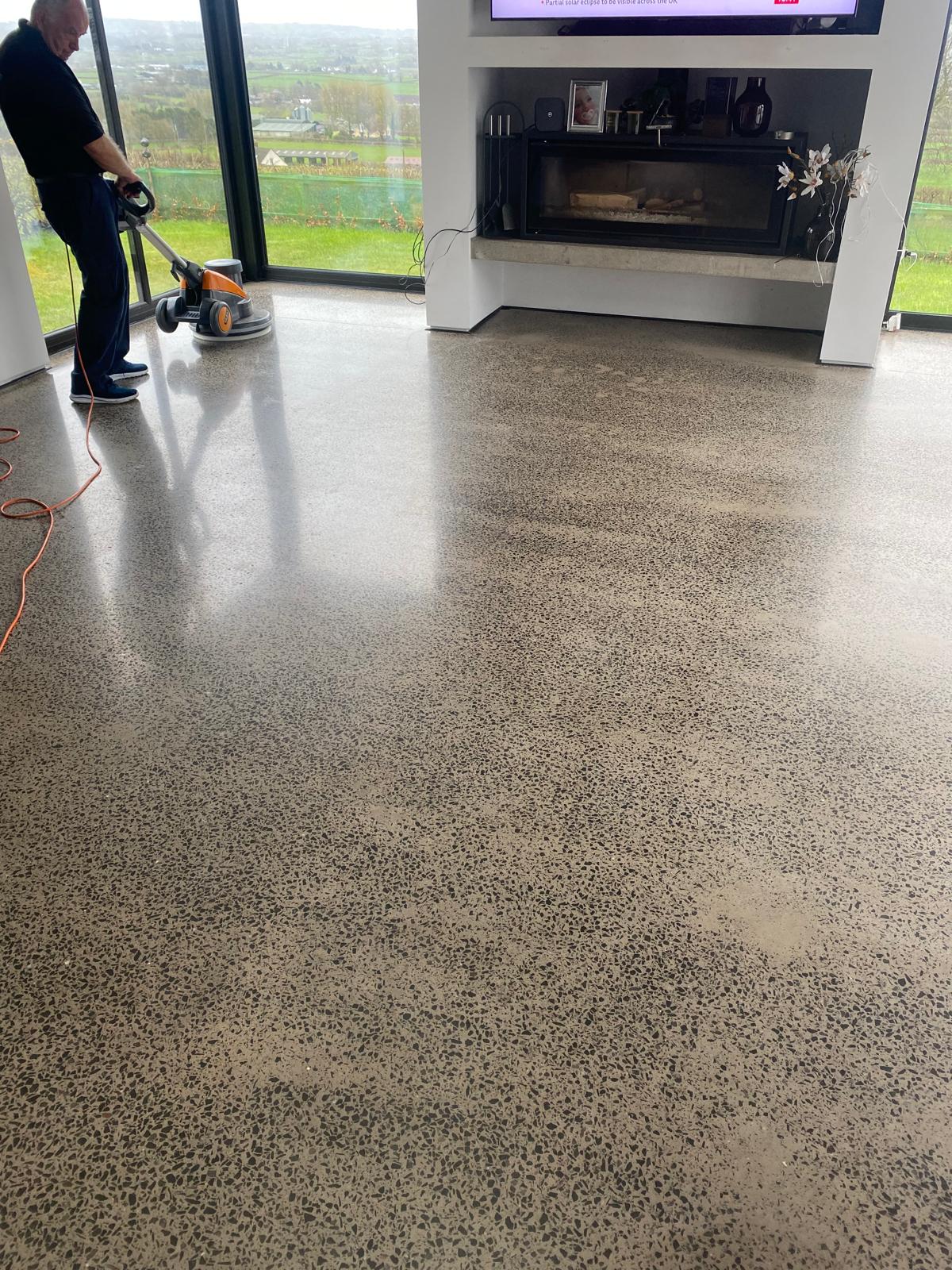 Hard floor cleaning machine being used in a Belfast home